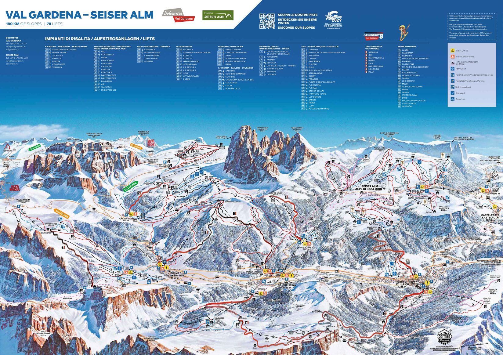 BERGFEX Ly a sk Oblast Dolomites Val Gardena Gr den Seiser Alm 