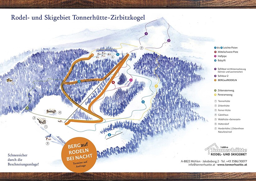 PistenplanSkigebiet Tonnerhüttenlift / Zirbitzkogel