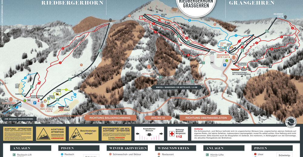 Bakkeoversikt Skiområde Berg-Naturerlebnis Riedbergerhorn / Grasgehren-Balderschwang