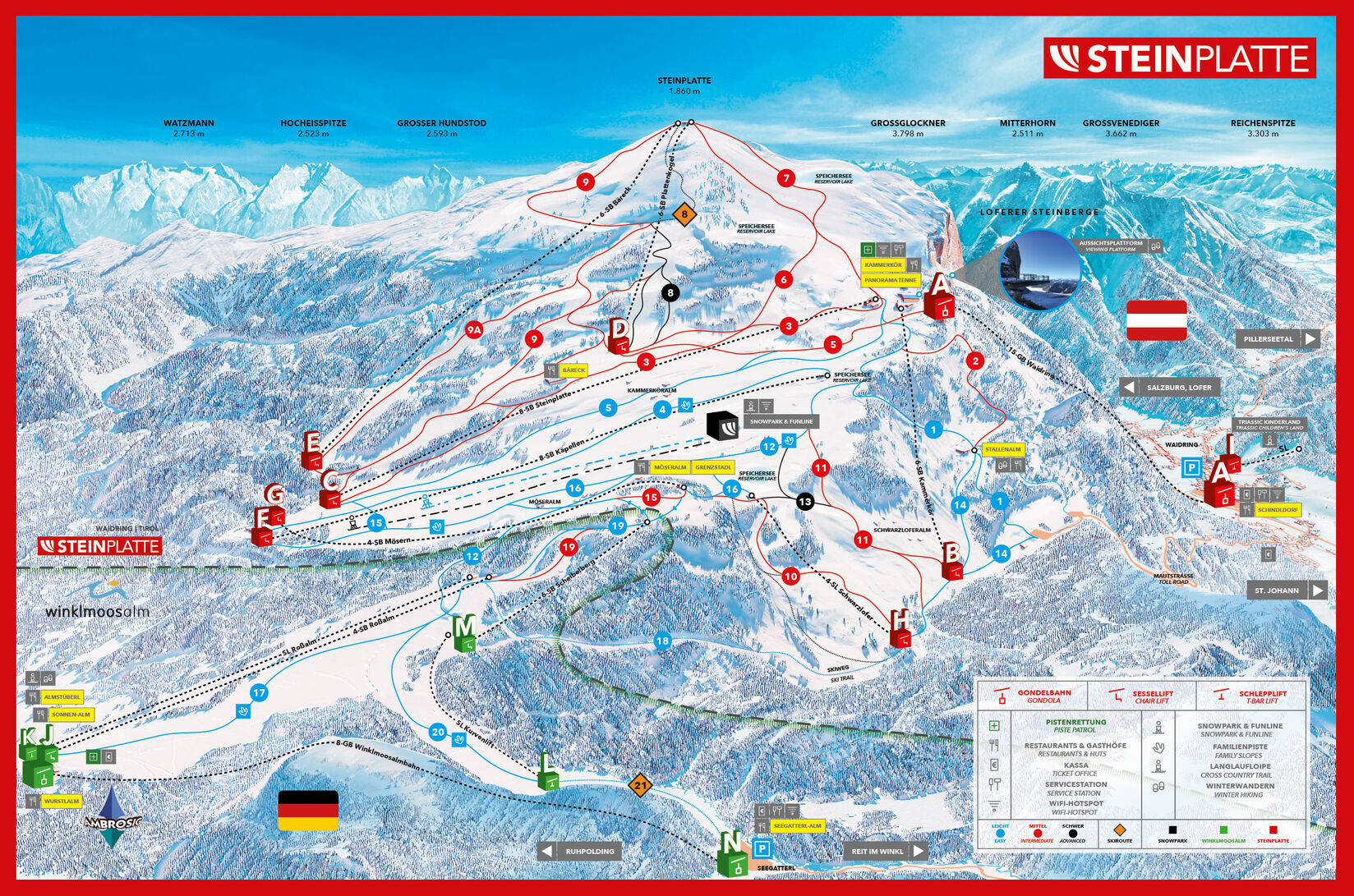 PistenplanSkigebiet Steinplatte Winklmoosalm