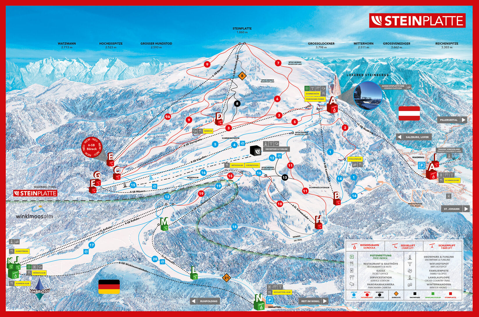PistenplanSkigebiet Steinplatte Winklmoosalm