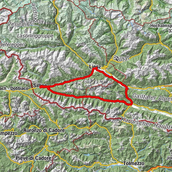 Lienzer Dolomitenrunde C - BERGFEX - Rennrad - Tour Tirol