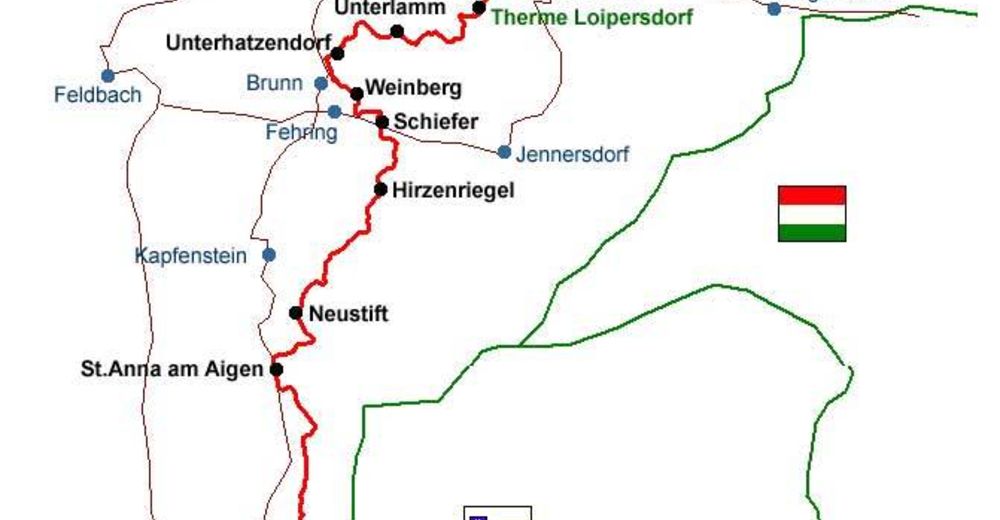 Thermenradweg R12 - BERGFEX - Fernradweg - Tour Steiermark