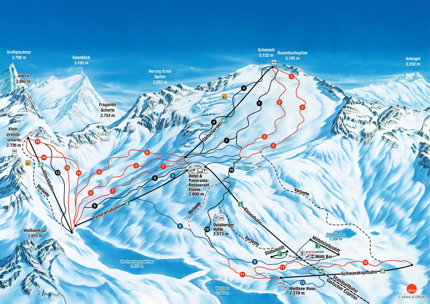 PistenplanSkigebiet Mölltaler Gletscher