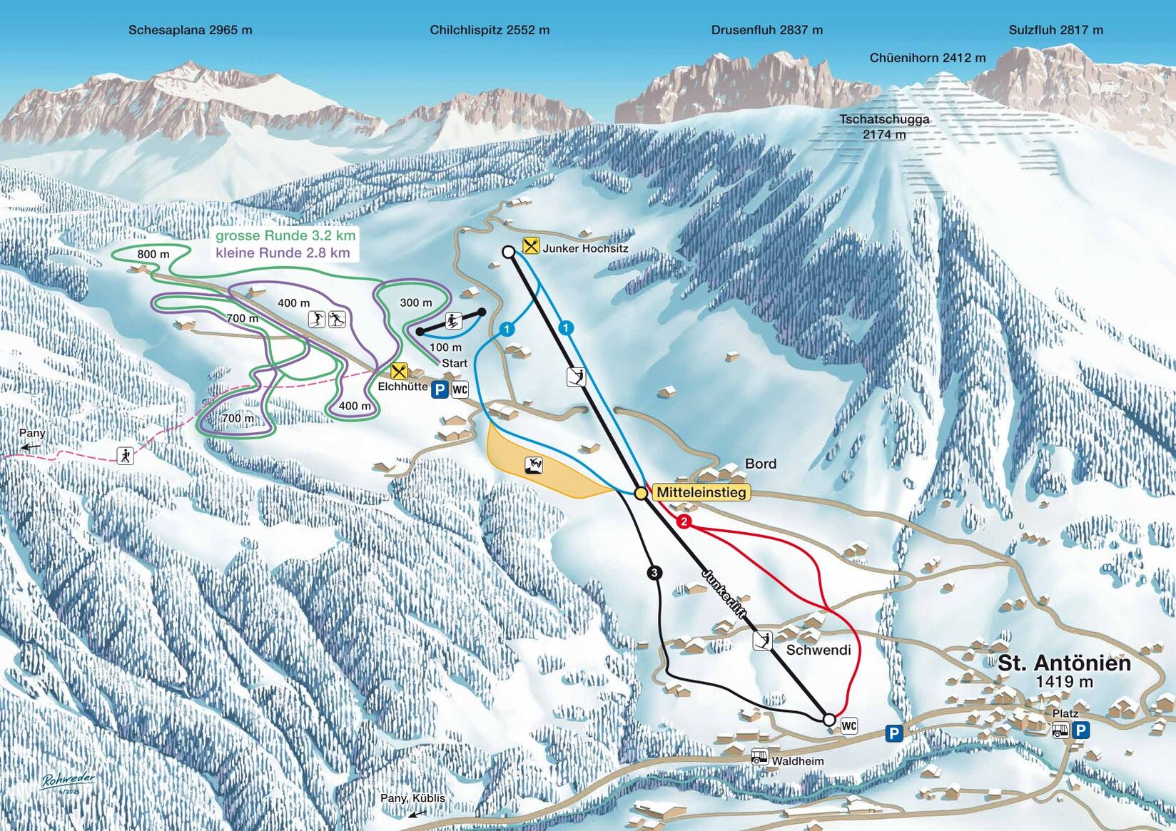 PistenplanSkigebiet Junker - St. Antönien