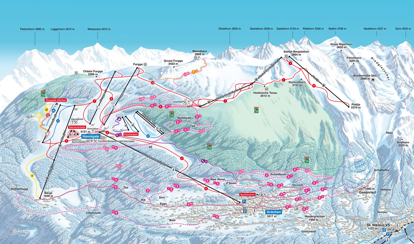 PistenplanSkigebiet Grächen