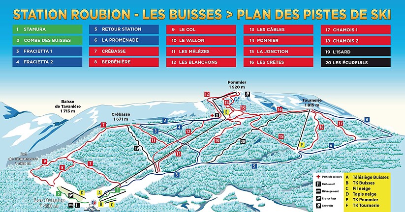 PistenplanSkigebiet Roubion-Les-Buisses