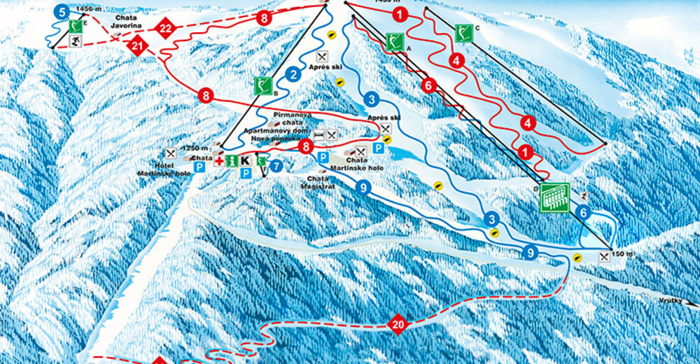 Pistenplan Skigebiet Winter Park Martinky