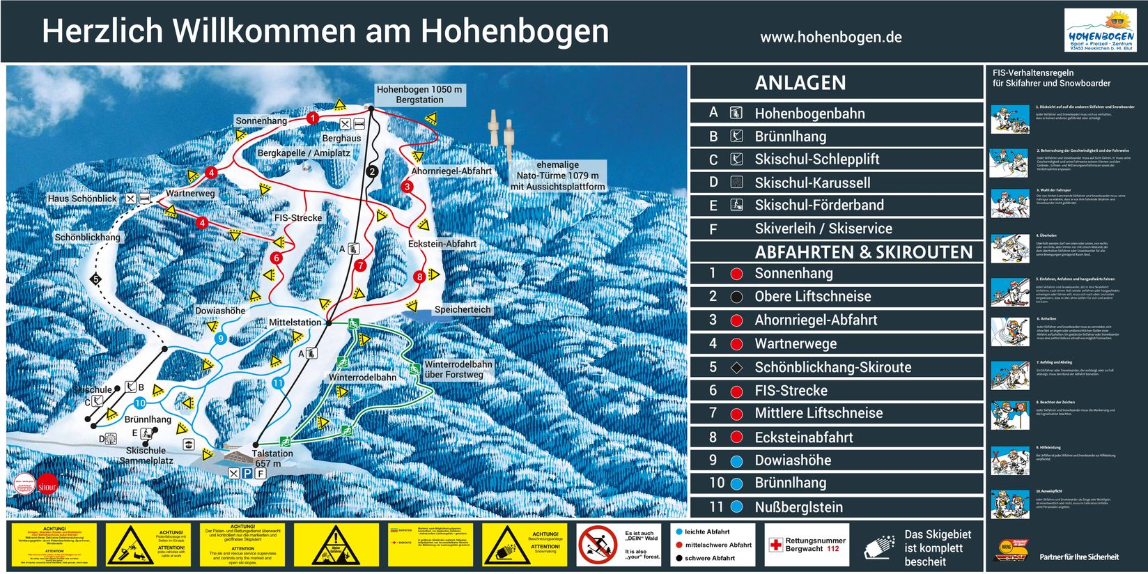 PistenplanSkigebiet Hohenbogen