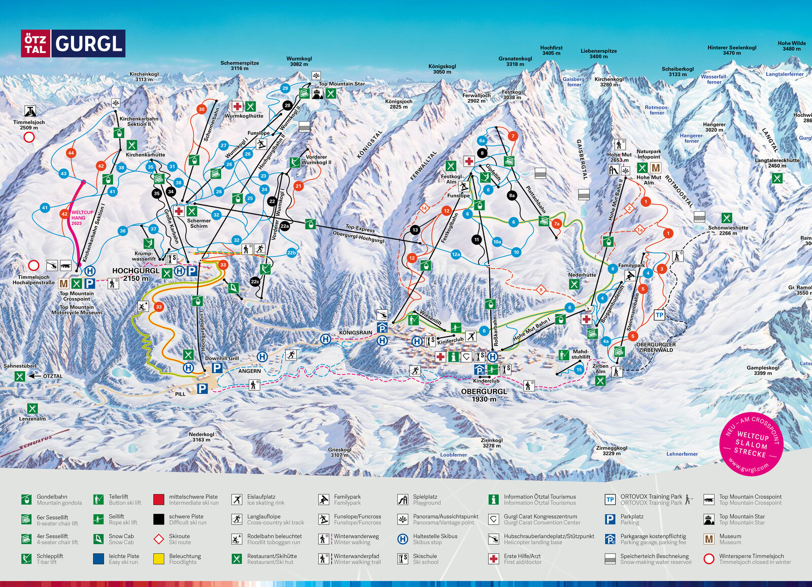 Pistenplan Skigebiet Obergurgl / Hochgurgl