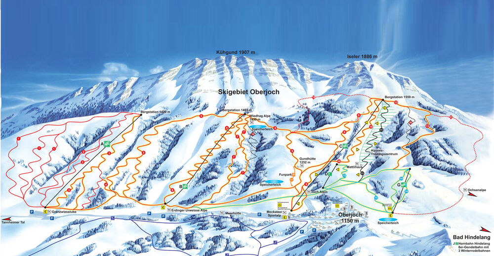 Pisteplan Skiområde Oberjoch Bad Hindelang
