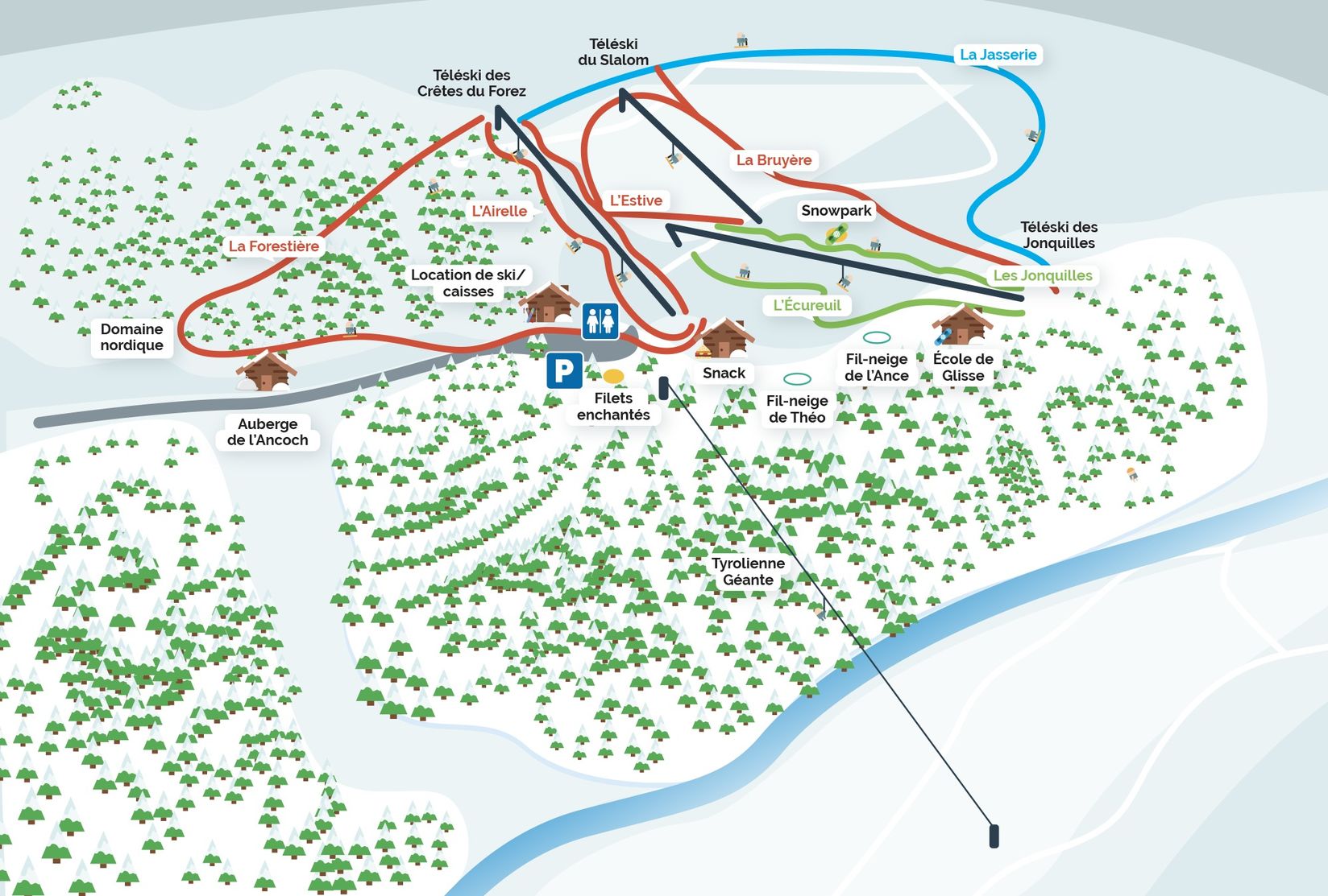 PistenplanSkigebiet Prabouré - Saint-Anthéme