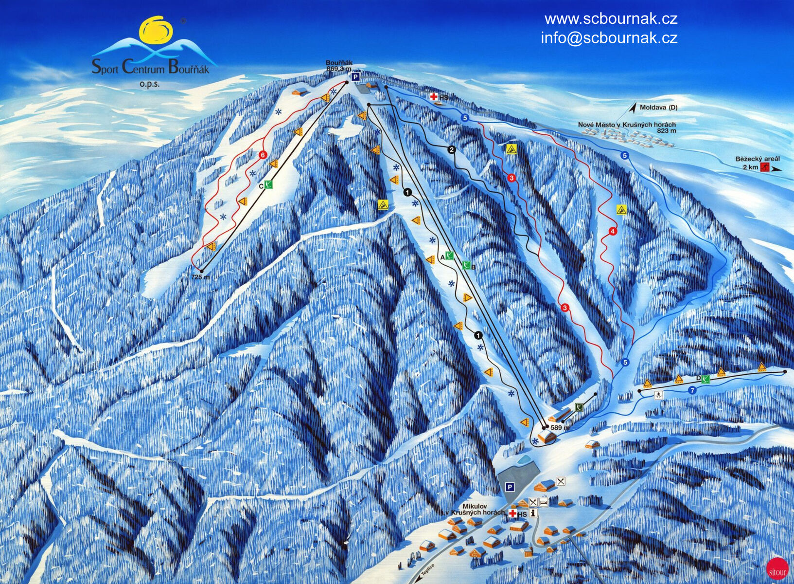 PistenplanSkigebiet Bouřňák