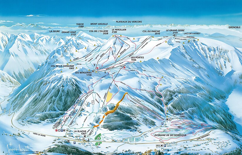 PistenplanSkigebiet Alpe du Grand Serre - La Morte
