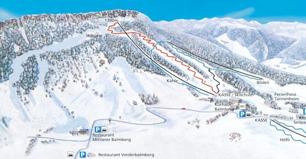 Planul pistelor Zonă de schi Balmberg
