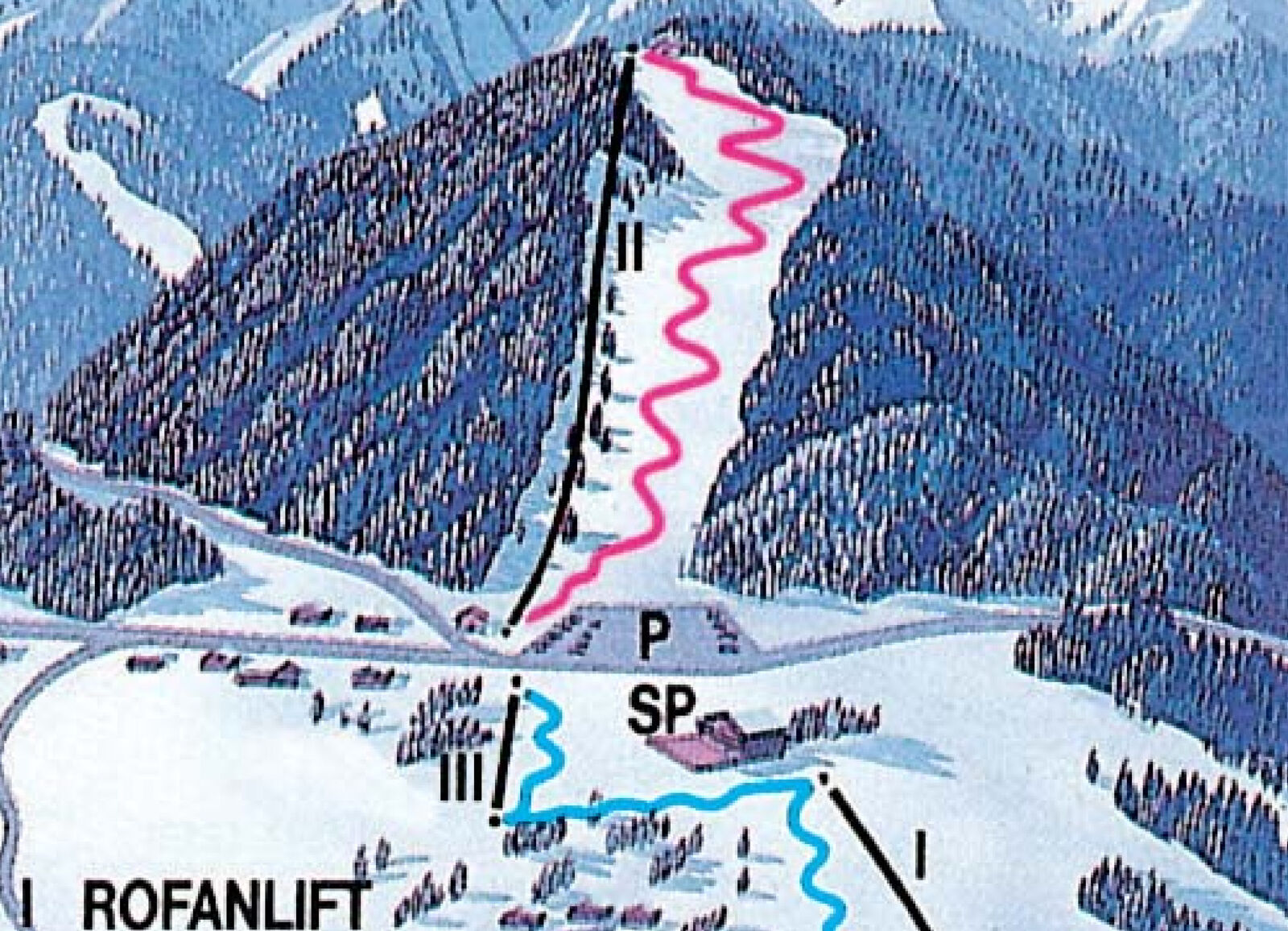 Pistenplan Skigebiet Rofanlifte / Steinberg am Rofan