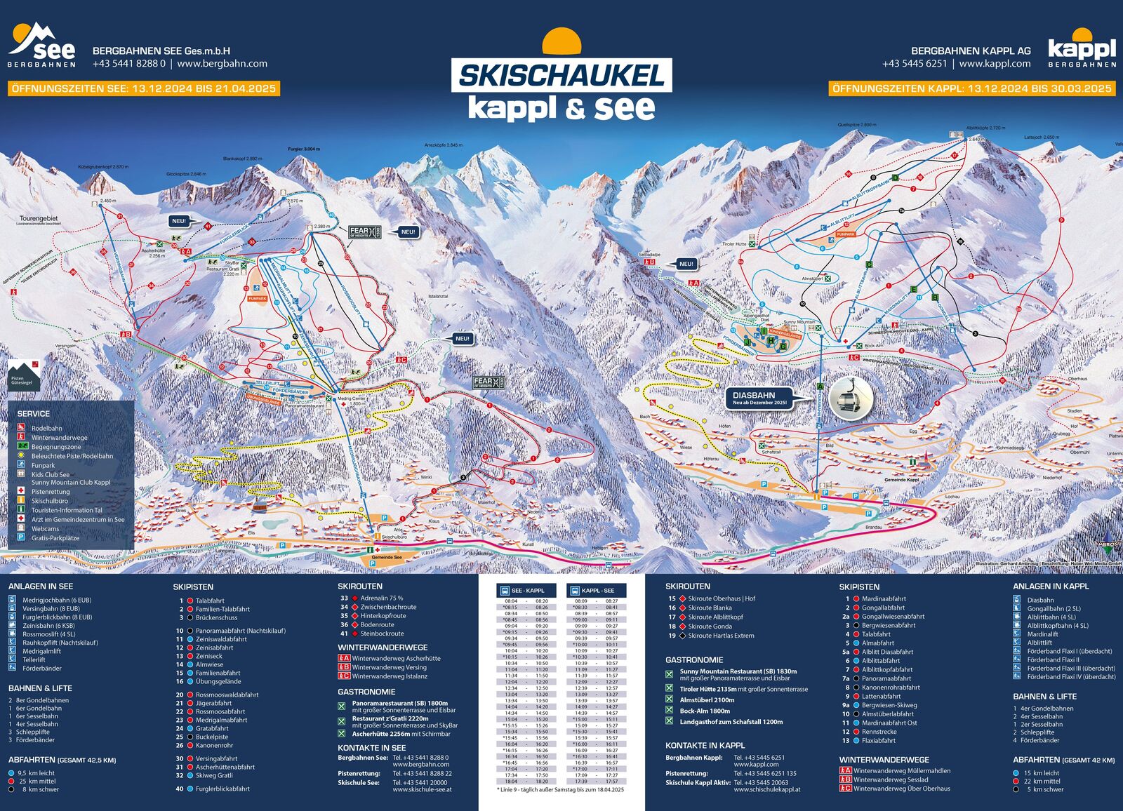 Pistenplan Skigebiet See / Paznaun-Ischgl