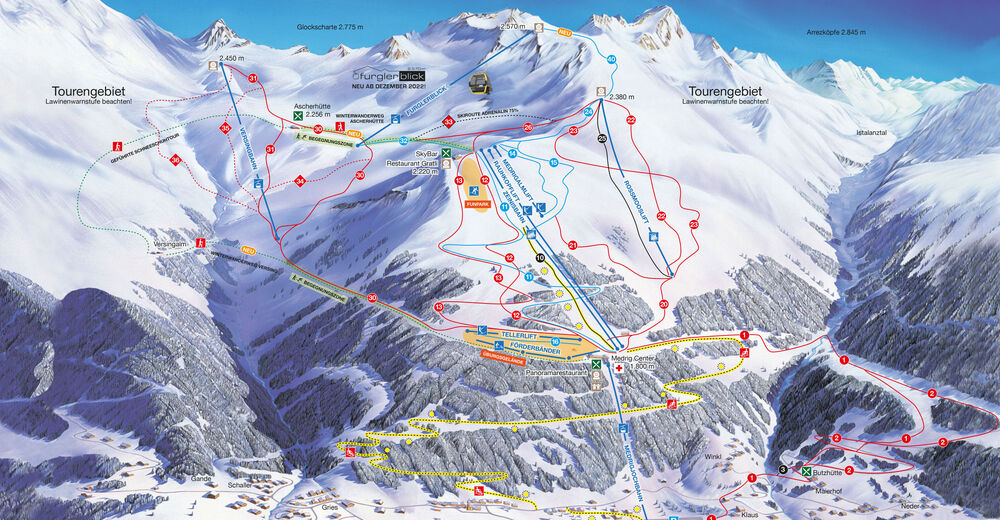 Planul pistelor Zonă de schi See / Paznaun-Ischgl