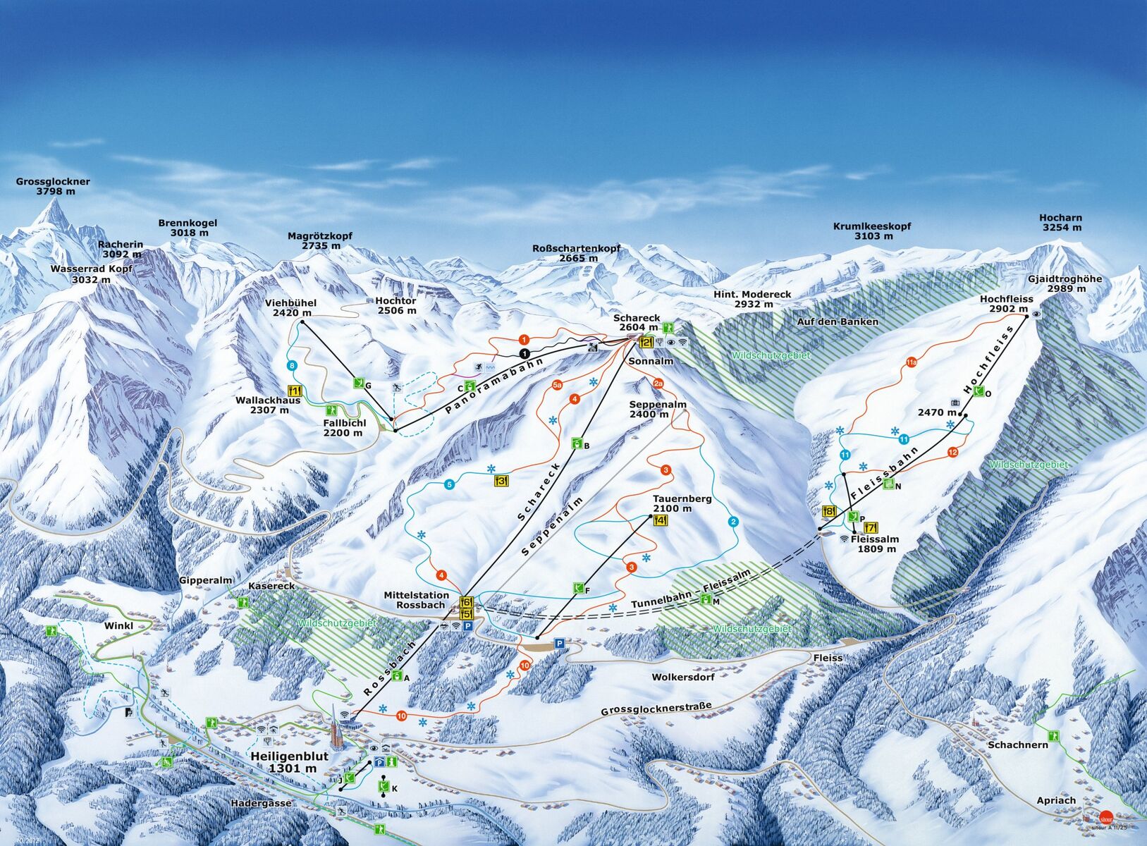 PistenplanSkigebiet Heiligenblut / Grossglockner