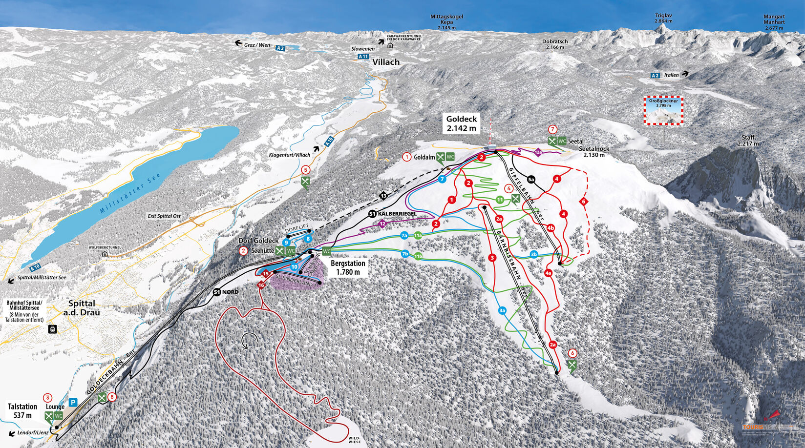 PistenplanSkigebiet Goldeck am Millstätter See