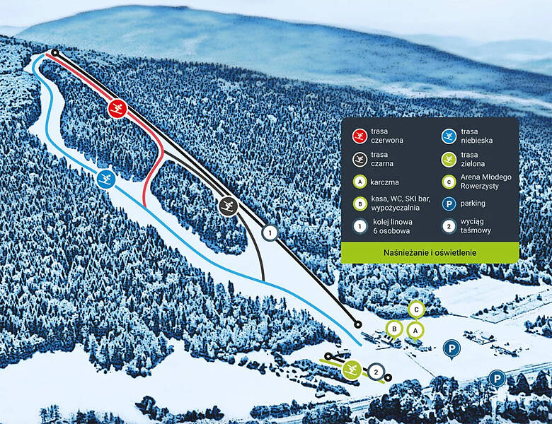 PistenplanSkigebiet Kasina Ski&Bike Park