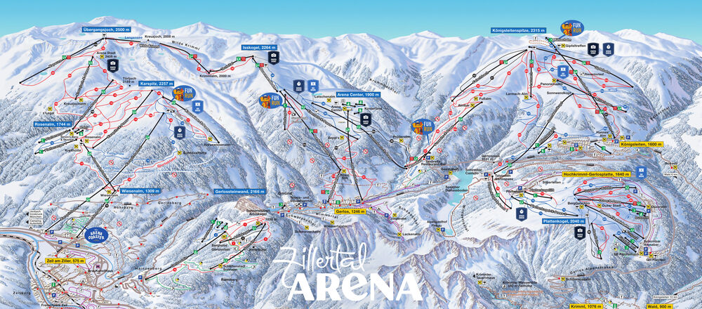 Loipenplan Zillertal Arena