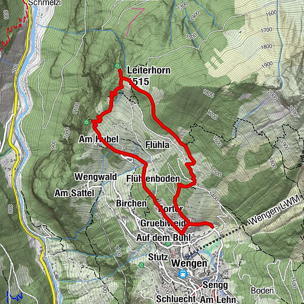 Tal der Wasserfälle aus der Vogelperspektive BERGFEX Wanderung