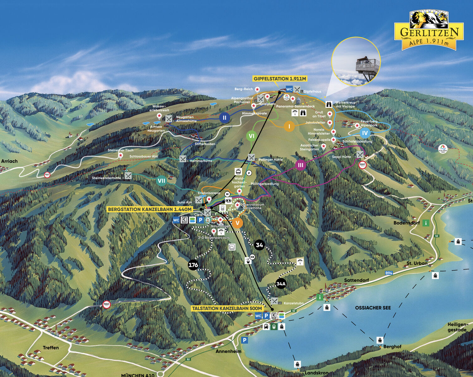 PistenplanSkigebiet Gerlitzen Alpe