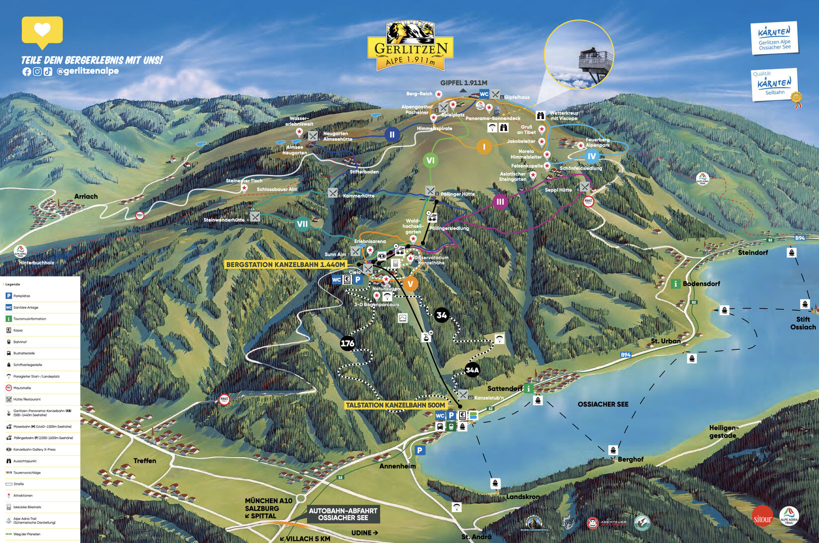 PistenplanSkigebiet Gerlitzen Alpe