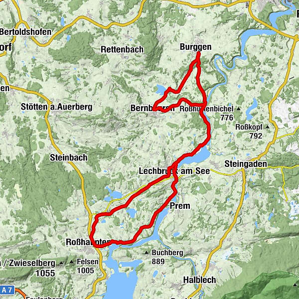 Lechradweg - Barrierefreie Route von Roßhaupten über Lechbruck nach ...