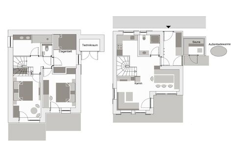 Grundriss Chalet für 6-8 Personen