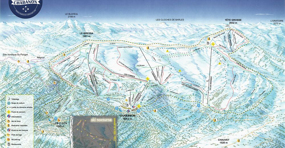 Mappa delle piste Comparto sciistico Chabanon