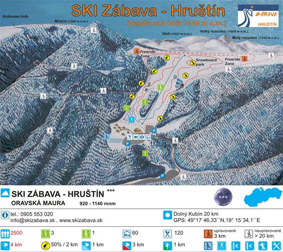 PistenplanSkigebiet Ski Zábava Hruštín