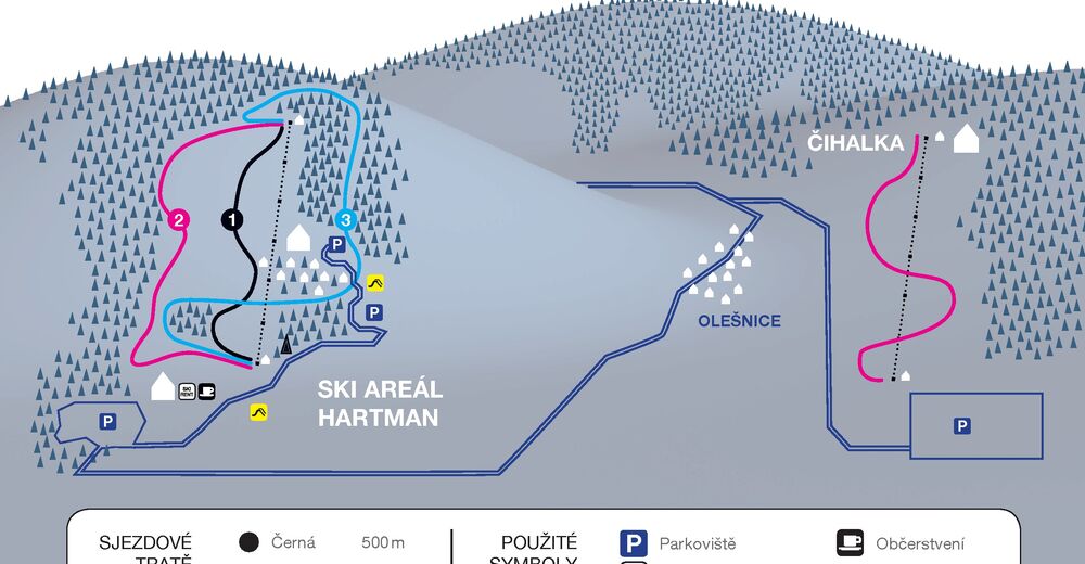 Plan skijaških staza Skijaško područje HARTMAN
