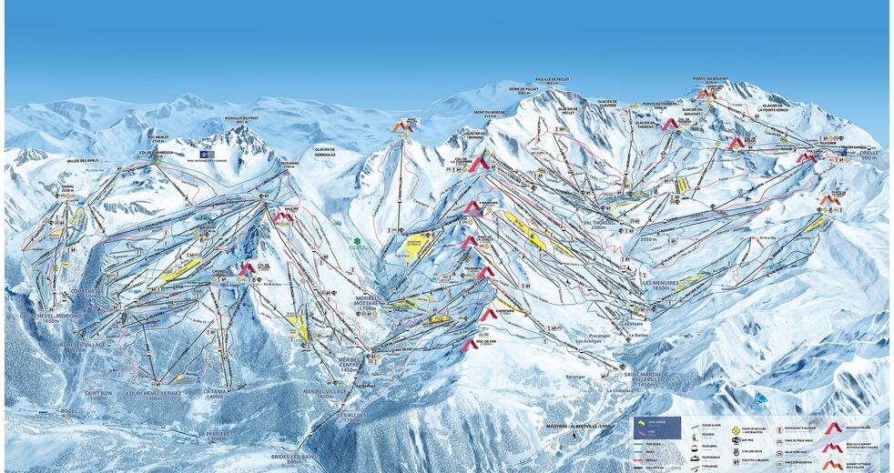 Mapa stoków Ośrodek narciarski Brides-les-Bains / Les 3 Vallées