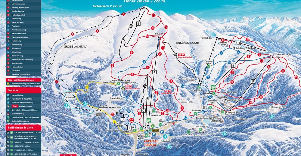 Plan de piste Station de ski Lachtal