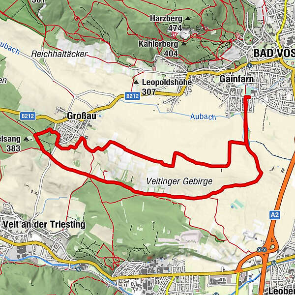 Großau Bad Vöslau RDW BERGFEX Wanderung Tour Niederösterreich