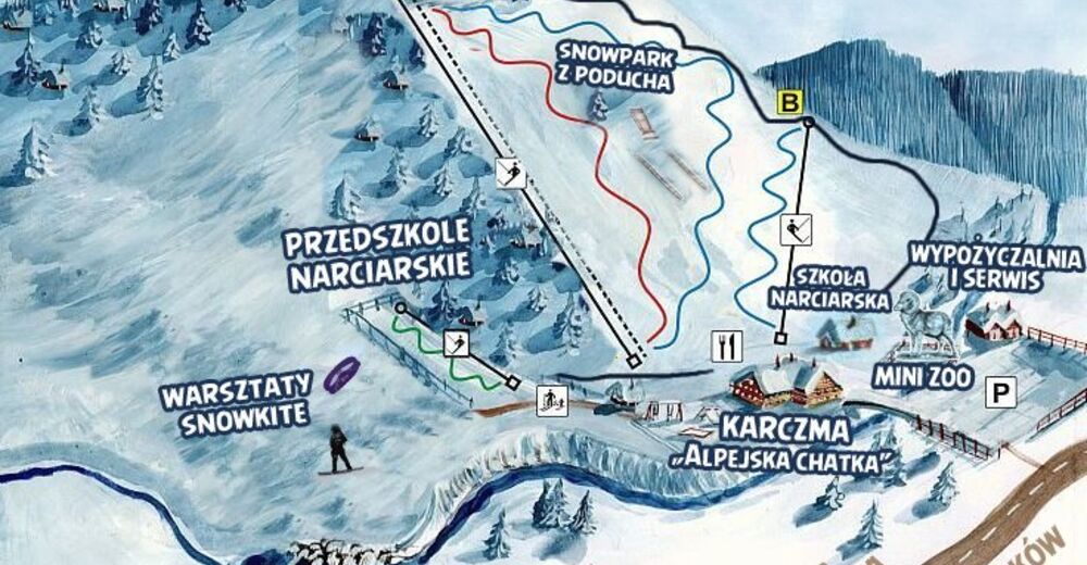 Plan skijaških staza Skijaško područje Podstolice