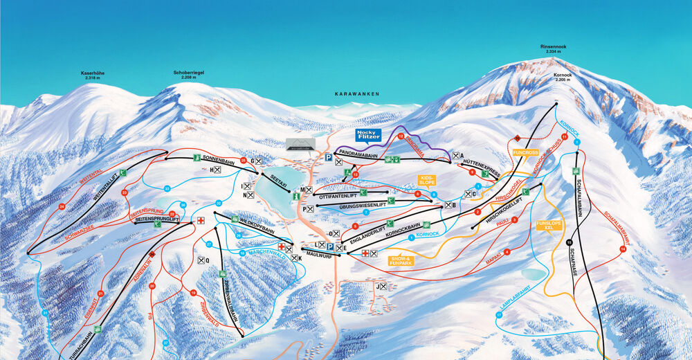 Piste map Ski resort Turracher Höhe