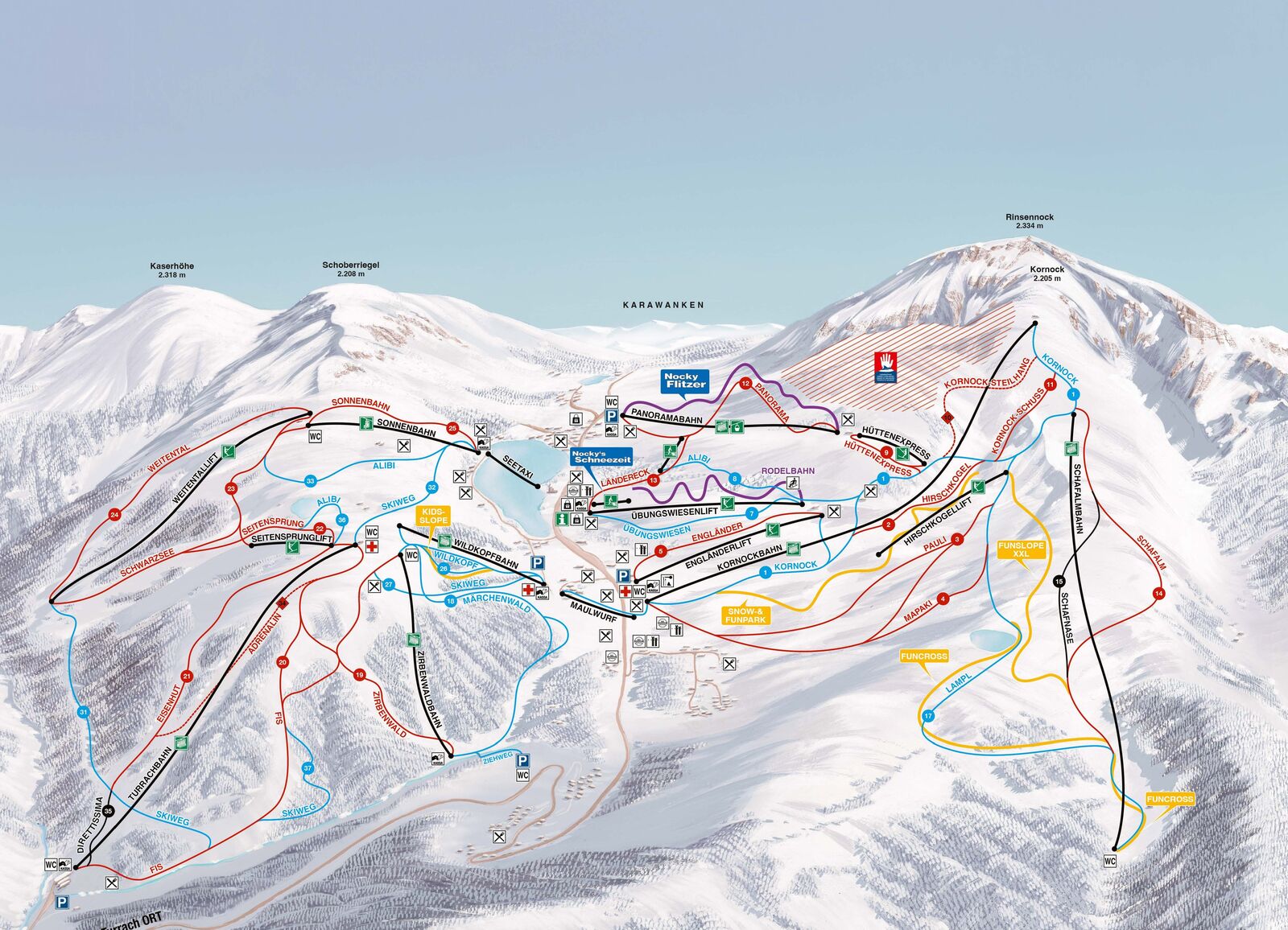 Pistenplan Skigebiet Turracher Höhe Pistenplan Skigebiet Turracher Höhe