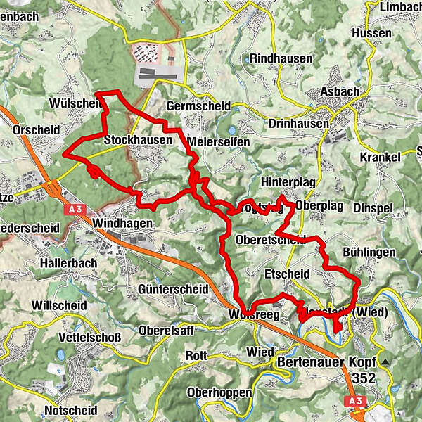 Neustadt (Wied) Dachsberger See BERGFEX Wanderung Tour Rheinland