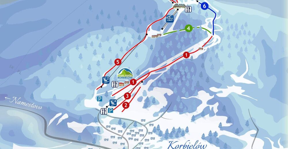 План лыжни Лыжный район Pilsko