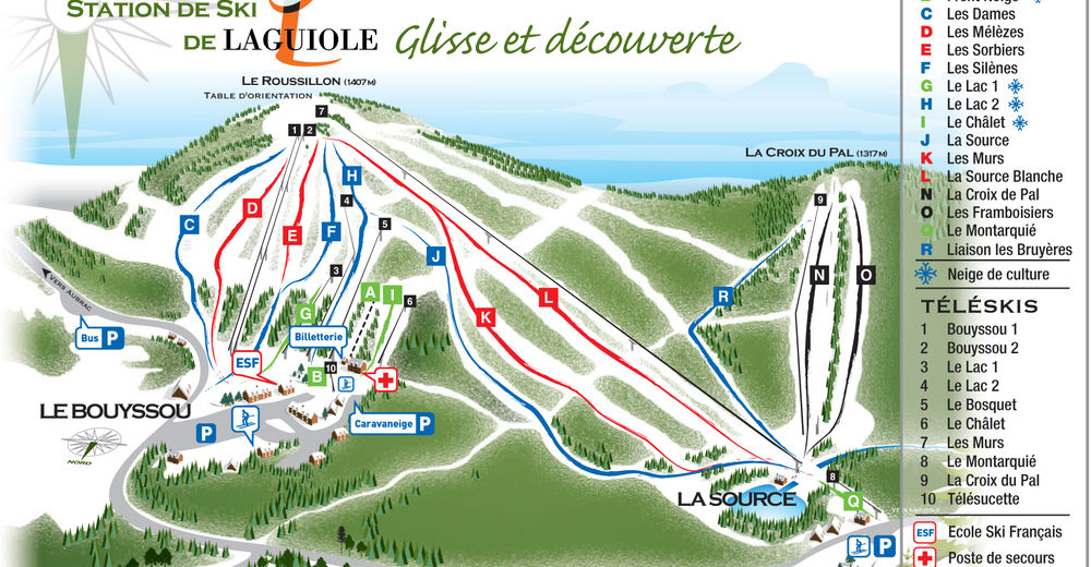 Piste map Ski resort Laguiole