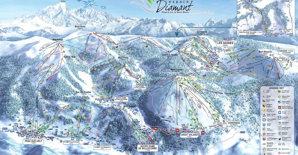 Piste map Ski resort Les Saisies