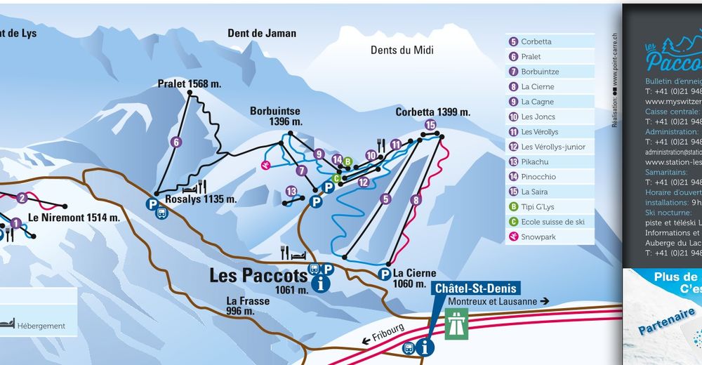 Plan de piste Station de ski Rathvel