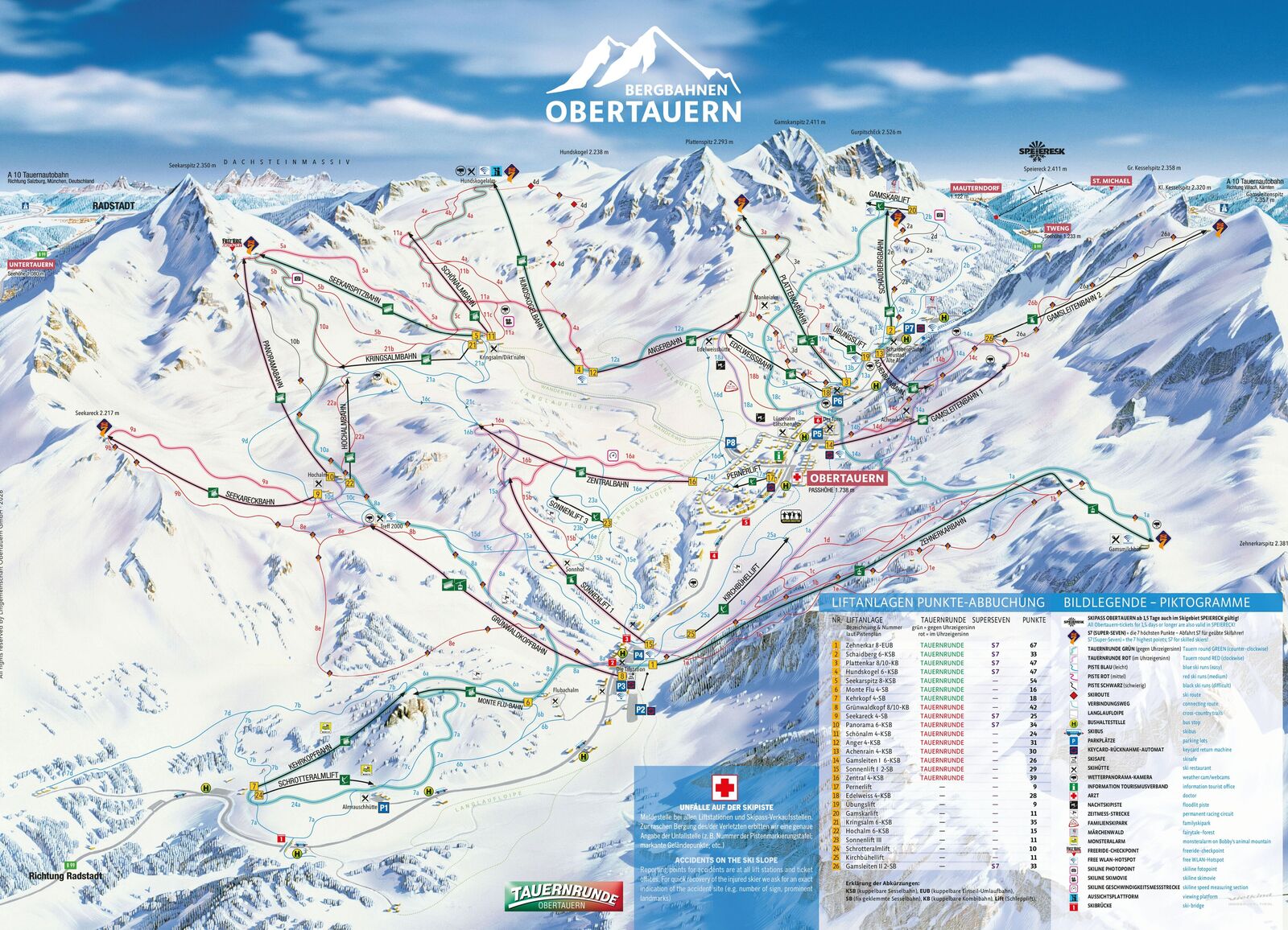 Pistenplan Skigebiet Obertauern Pistenplan Skigebiet Obertauern