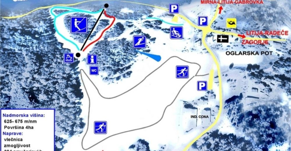 План лыжни Лыжный район Dole pri Litiji