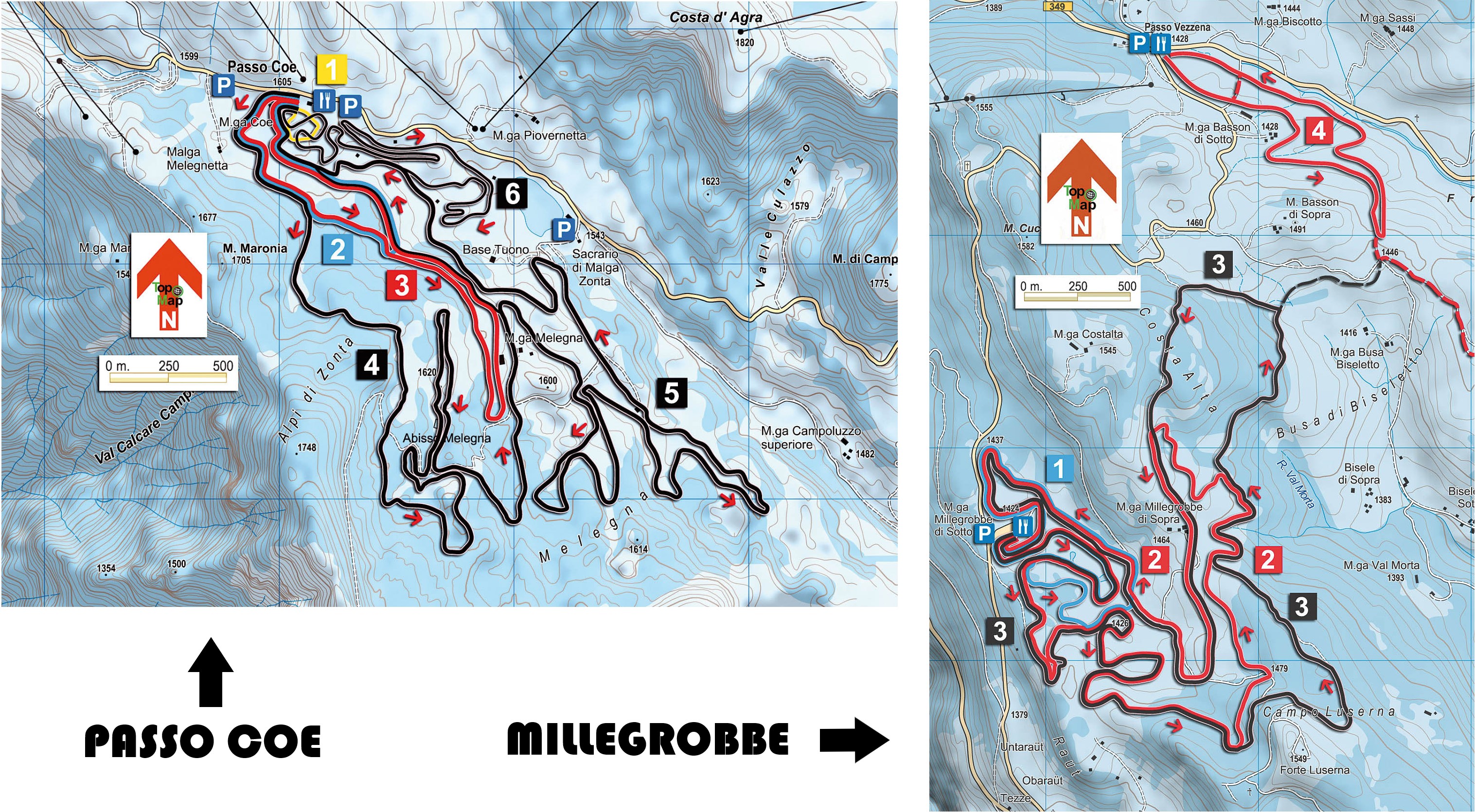 BERGFEX: Carta Delle Piste Alpe Cimbra / Folgaria - Lavarone: Sci Di ...