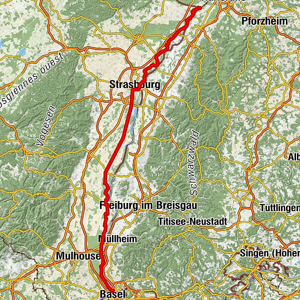 EuroVelo 15 The Rhine cycle route Huningue Lauterbourg