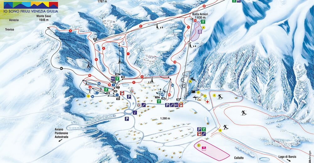 Plan skijaških staza Skijaško područje Piancavallo